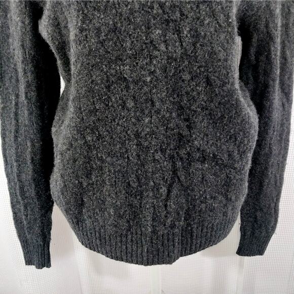 POLO BY RALPH LAUREN! CASHMERE & WOOL BLEND CHARCOAL GRAY LOGO SWEATER! SZ L - Picture 4 of 10